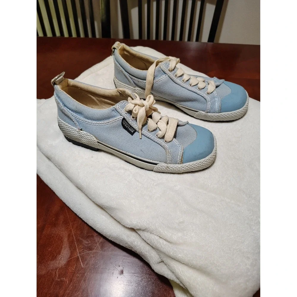 Kenneth Cole Reaction Mens Blue Canvas Low Top Sneakers Size 9.5‎ PO 08590